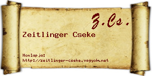 Zeitlinger Cseke névjegykártya